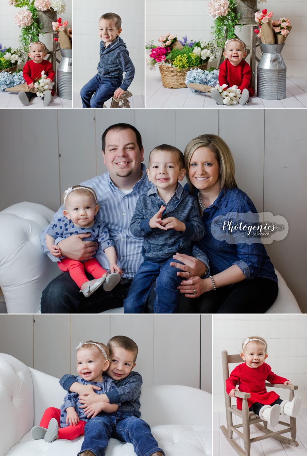  Birthday photo session. First birthday sibling photography. Brother and sister photography. big brother, little sister Valentine session.  Boy Valentine Session.  Photography Studio Session.  Floral. Photo set ideas.  Neutral photography.  Family photography indoors.  