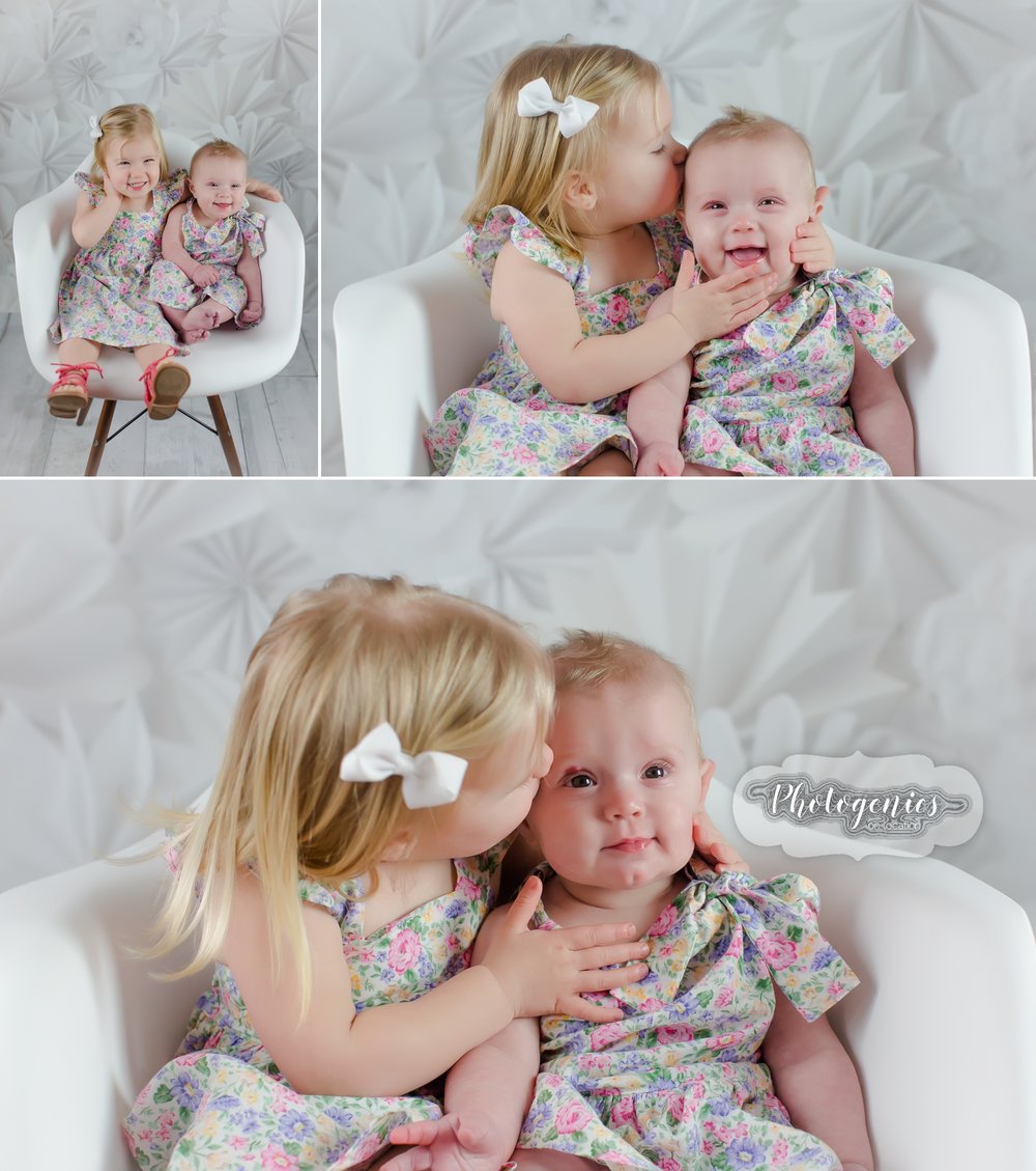  photography_studio_siblings_ideas_poses_what_to_wear_sisters_big_brother_6_months_sitting_up_girly_ideas_pearls_mirror_romper 2 
