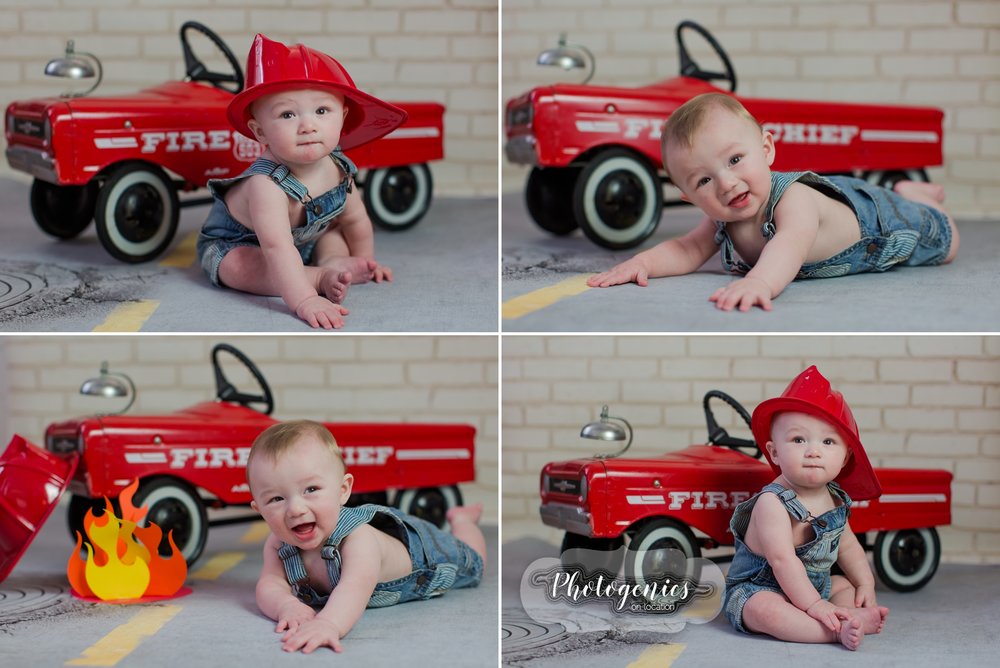  sitting_up_session_6_months_baby_boy_photography_firetruck_vintage_props_football_jersey_props_belly_poses 2 