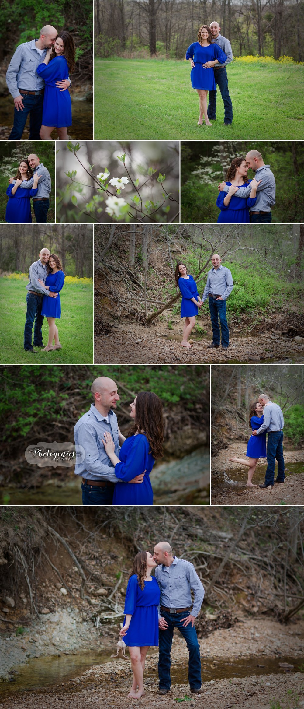  engagement_session_spring_country_creek_water_poses_evening_light_lake_sunset_ideas_simple_variety_unique 