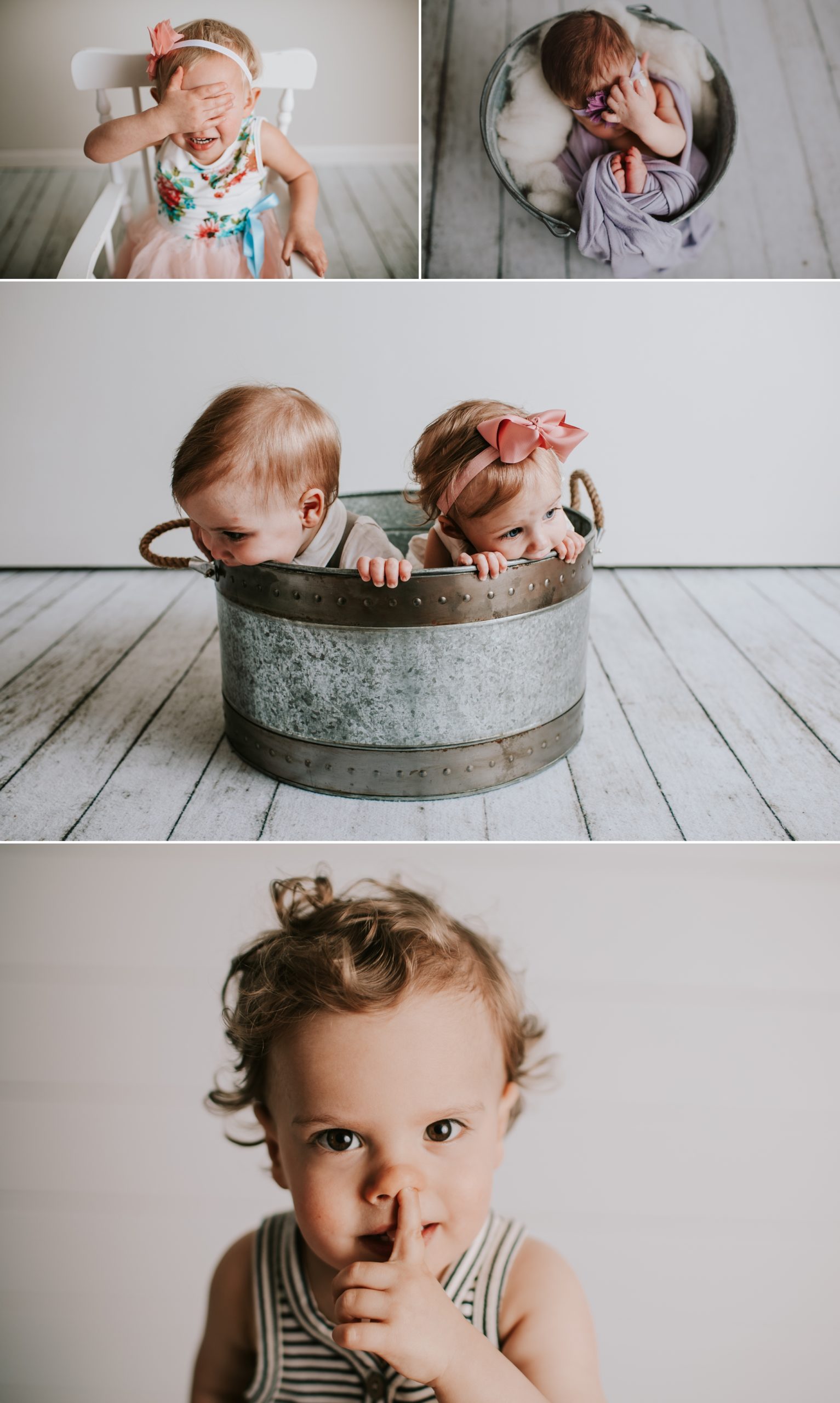 Silly images of babies covering their face and picking their nose.  Bloopers and Outtakes Baby Photographer 63090