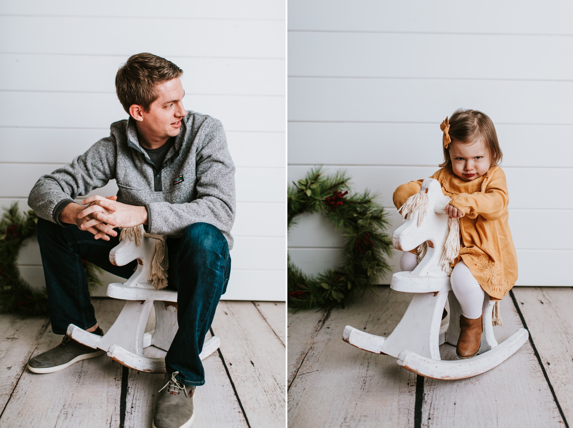 Dad riding a rocking horse with his daughter.  Family Photographer 63090
