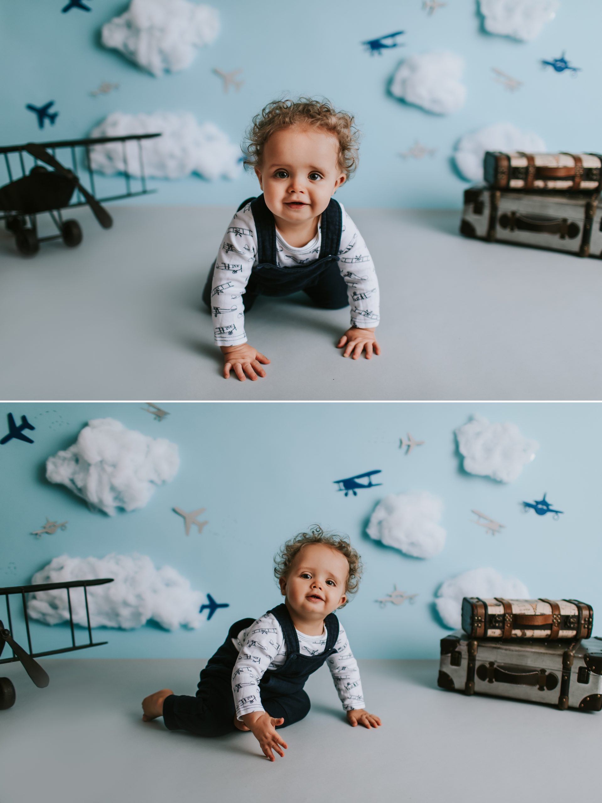 airplane cake smash first birthday boy photography session themes air force